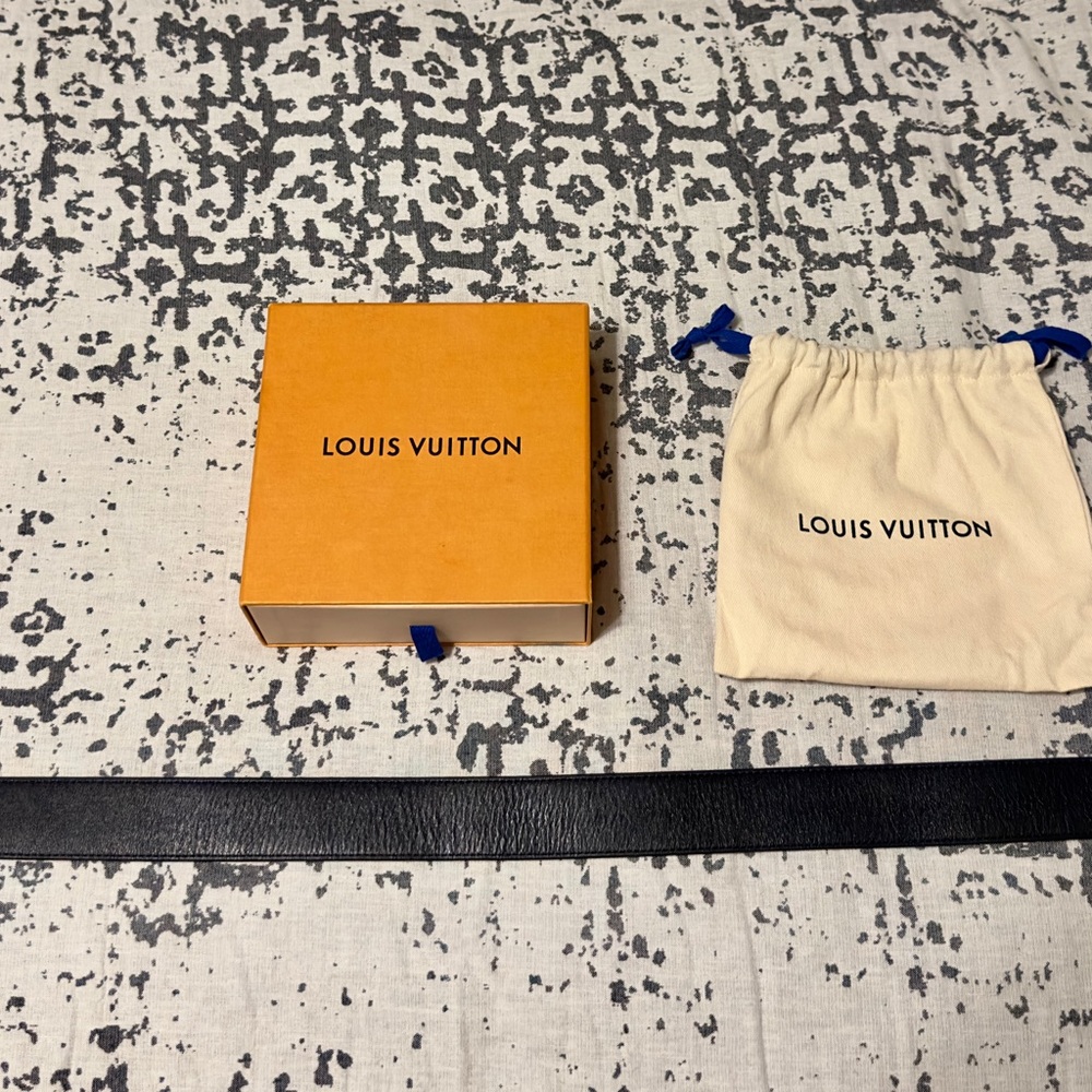 Louis Vuitton Brown Black Leather Belt - Picture 3 of 6